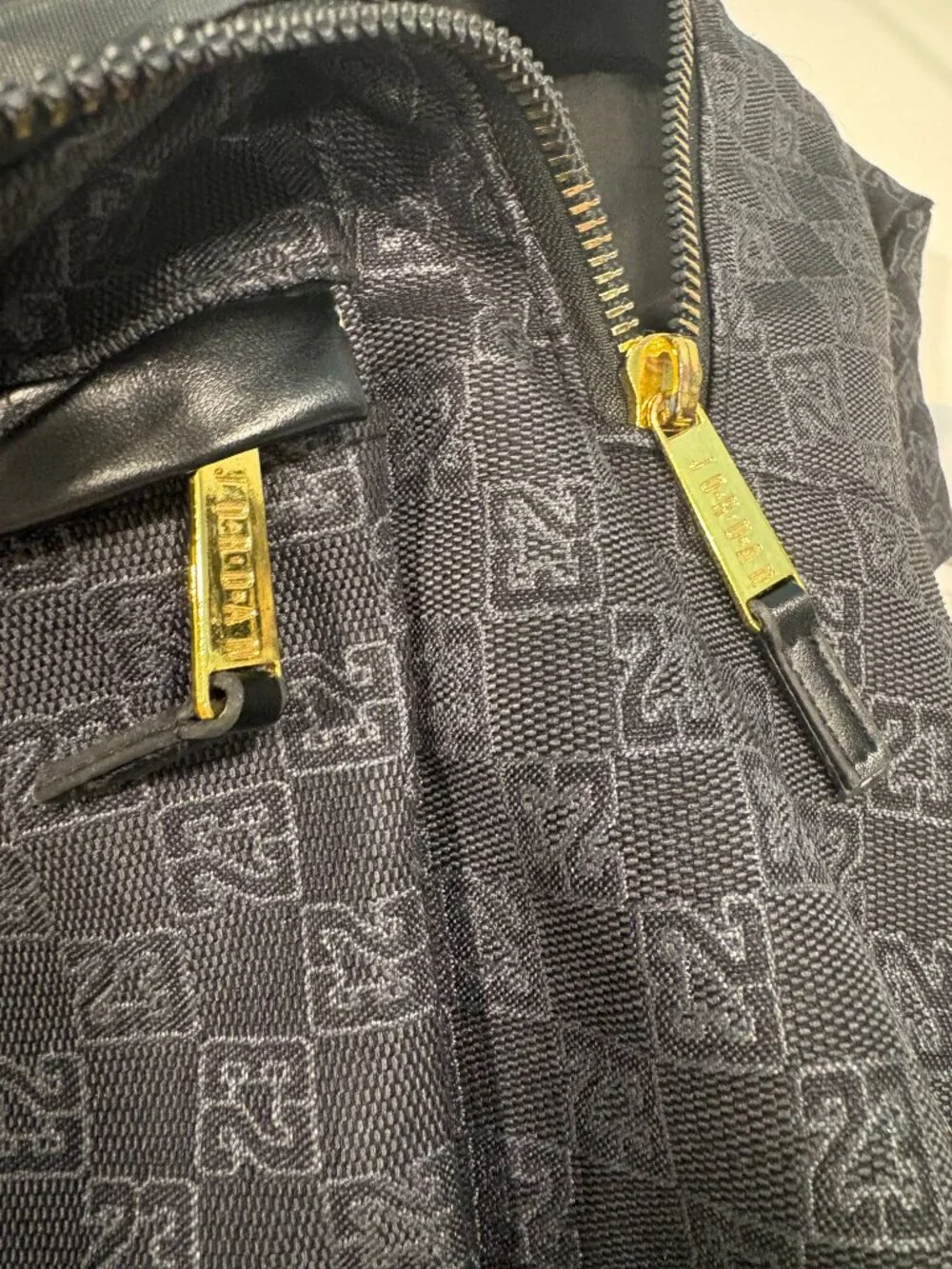 Back to School Jordan Monogram Backpack Black Gold Jumpman 23 Jacquard Full Size